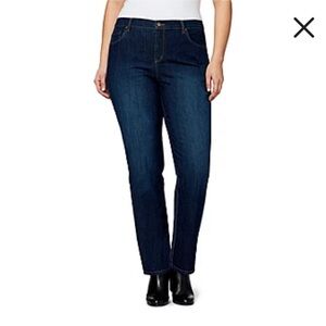 Gloria Vanderbilt Amanda, slimming straight leg, classic 5-pocket jeans, size 16